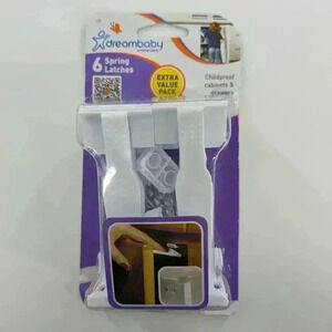 Dreambaby 6 Spring Latches XTRA VALUE PACK Great for Childproof Cabinets Drawers
